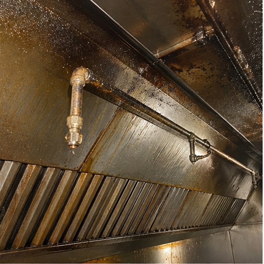 Hood interior before service